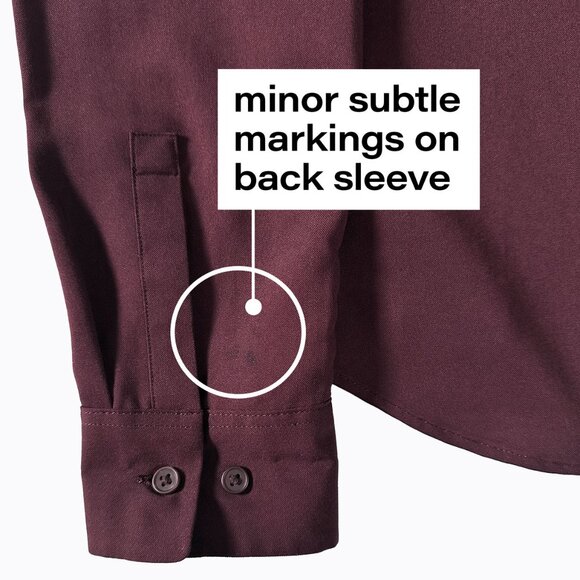 Uniqlo Wine Rayon Blouse Sz S Button Down Vamp Goth Office Career Dark Academia - Picture 3 of 6